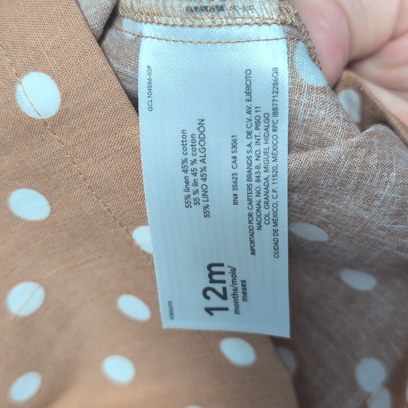 NWT Carter's baby girls size 12 months 2 piece neutral summer outfit - Picture 4 of 4